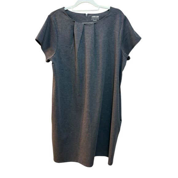 Lands' End Dresses & Skirts - Lands End Outfitters Dress Womens 18W Gray Short Sleeve Knit Shift Pockets